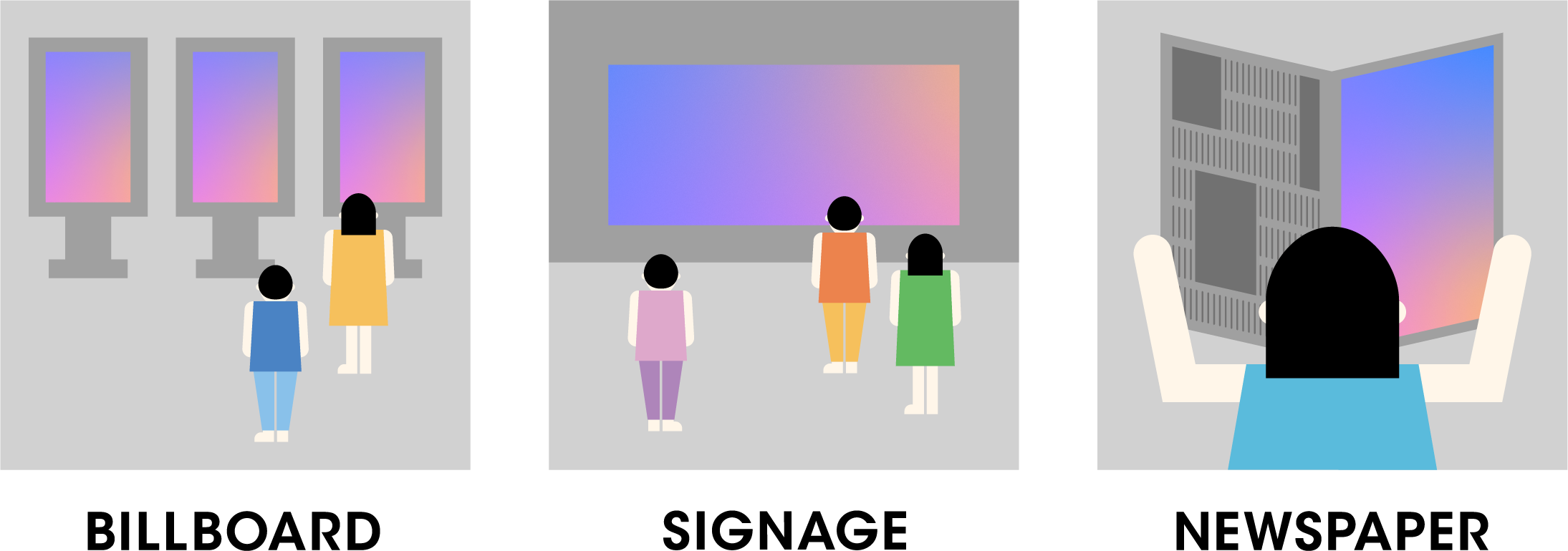 広告、メディアのイラスト